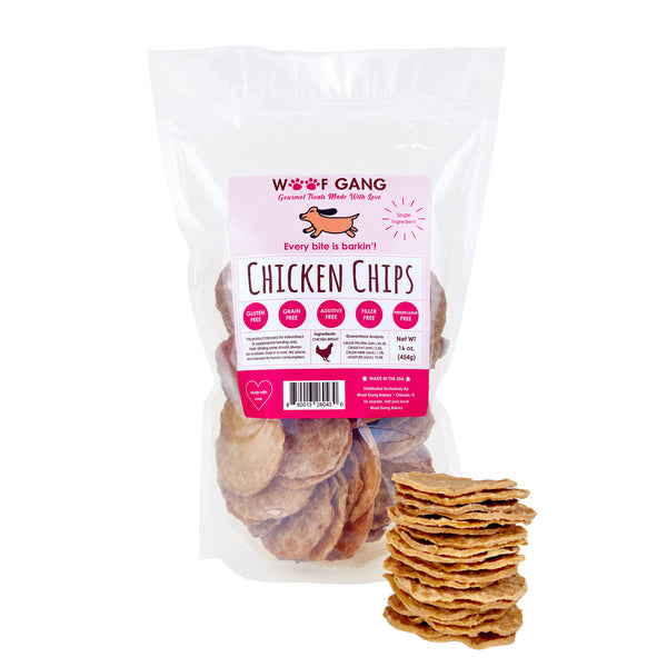 Woof Gang Chicken Chips - Case of 12 Bags - 16 oz